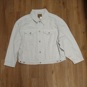 American Eagle, White Denim Jacket Women's Size XL, NWT, Button Up, 100% Cotton